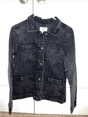 Old Navy Black Washed Denim Jacket